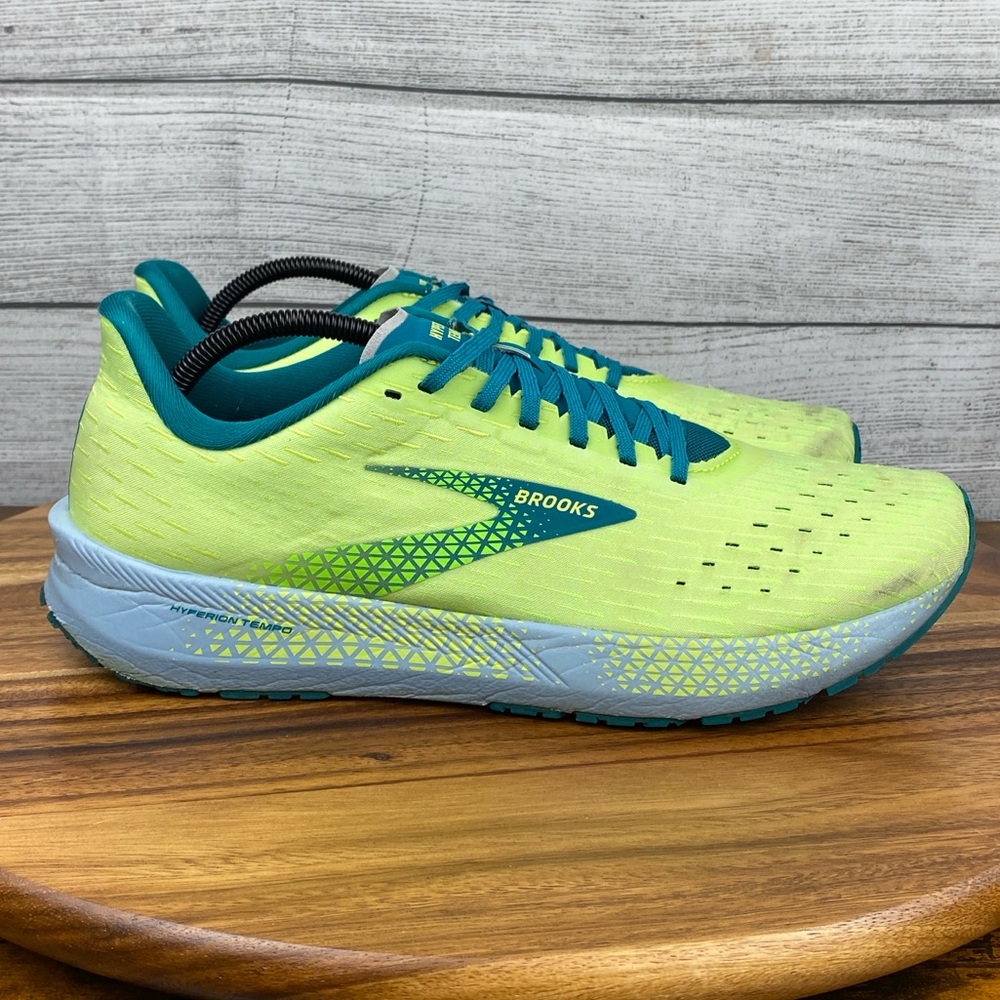 Brooks Hyperion Tempo Road Running Shoe Green Yellow Blue Men’s Sneaker Size 11 - Picture 4 of 12